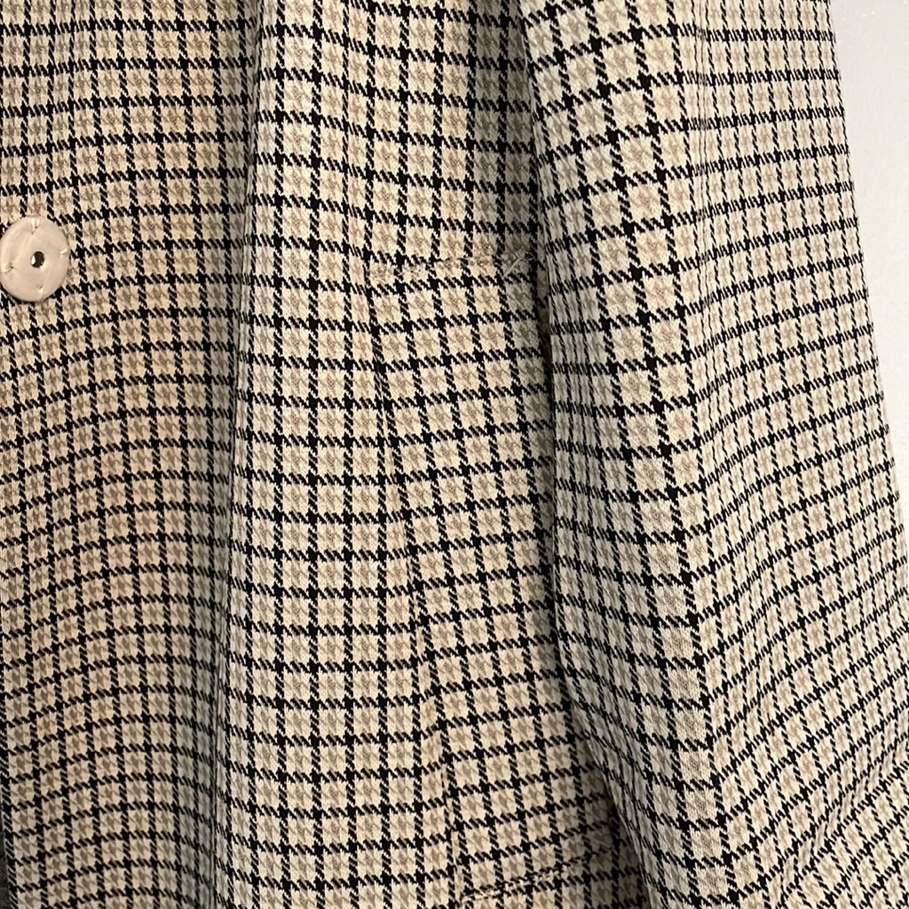 Long Button Down Plaid Jacket